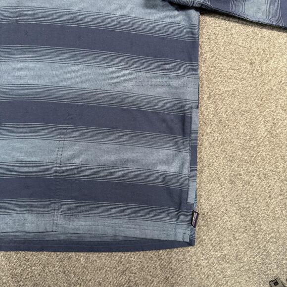 Patagonia Hoodie Mens Large Blue Lightweight Fjord Flannel Hoody Striped Organic - Picture 13 of 16